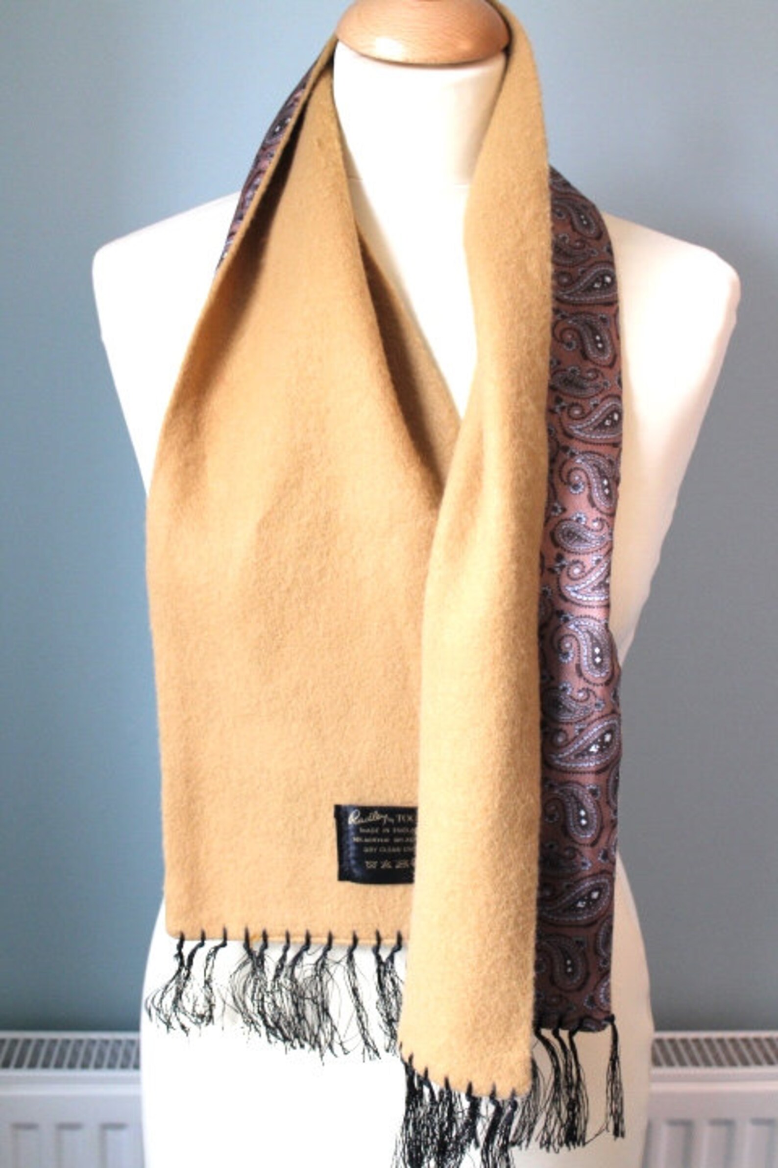 1970's Mens Dress Scarf, Vintage Formal/evening Scarf, Classic