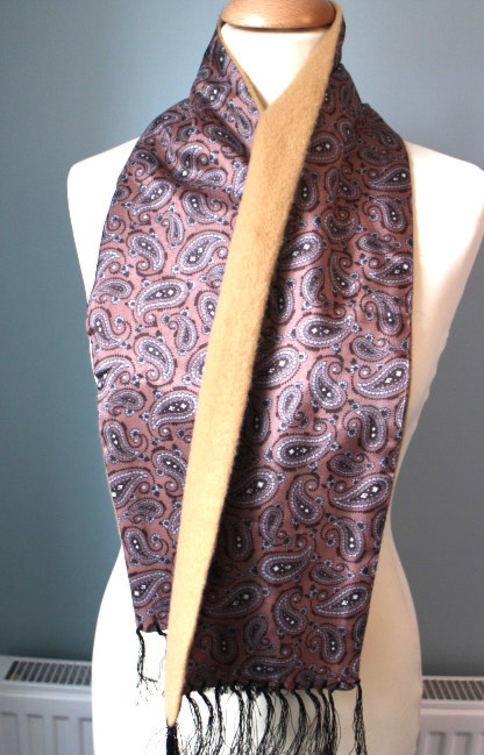 1970's Mens Dress Scarf, Vintage Formal/evening Scarf, Classic