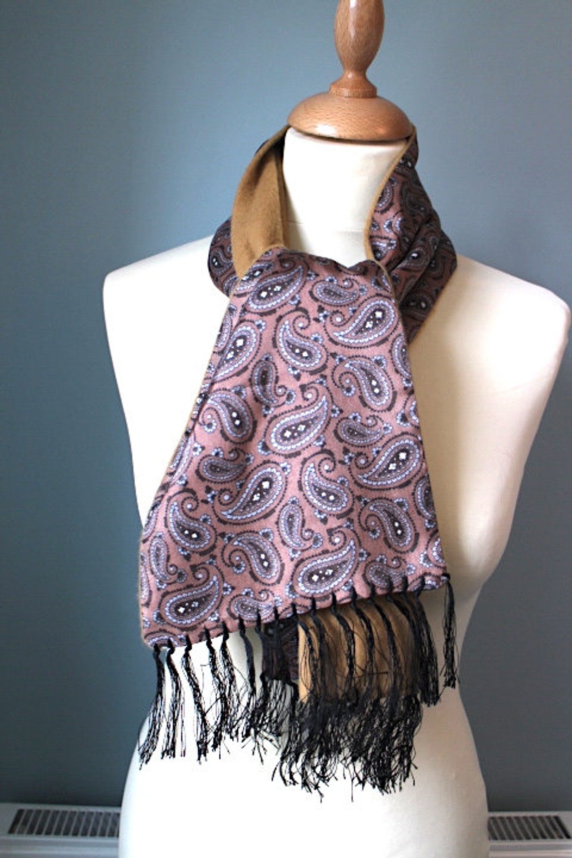 1970's Mens Dress Scarf, Vintage Formal/evening Scarf, Classic