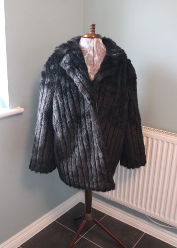 Vintage Faux Fur Winter Coat British Made Fur Coat