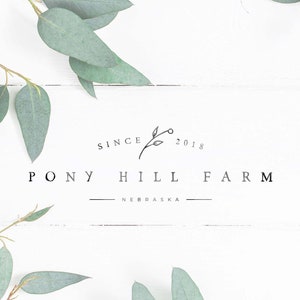Premade Logo Design - Rustic Logo - Farm Logo Design - Farmhouse Logo - Minimalist Logo - Premade Branding - Black and White Logo