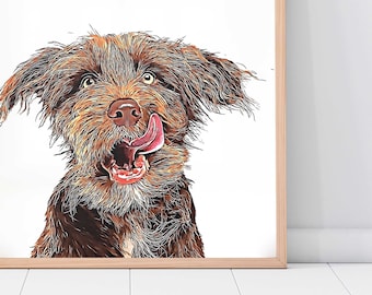 Custom Pet Portrait | Dog Portrait | Cat Portrait | Portrait from Photo | Peekaboo Pet | Pet Memorial Gift | Pet Art | Pet Art Print