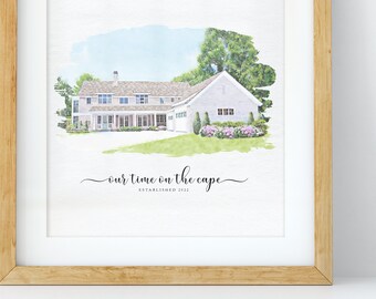 Custom House Portrait | Housewarming Gift | First Home Gift | Home Illustration | Watercolor Home Portrait | Realtor Closing Gift | Home Art