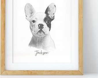 Custom Pet Portrait | Dog Portrait | Cat Portrait | Portrait from Photo | Pet Drawing | Pet Memorial Gift | Pet Art | Pet Art Print