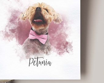 Custom Pet Portrait | Dog Portrait | Cat Portrait | Portrait from Photo | Peekaboo Pet | Pet Memorial Gift | Pet Art | Pet Art Print