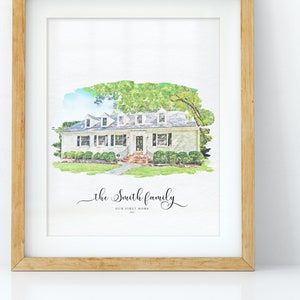 Custom House Portrait | Housewarming Gift | First Home Gift | Home Illustration | Watercolor Home Portrait | Realtor Closing Gift | Home Art