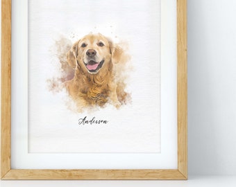 Mini Custom Pet Portrait | Dog Portrait | Cat Portrait | Portrait from Photo | Peekaboo Pet | Pet Memorial Gift | Pet Art | Pet Art Print