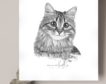 Custom Pet Portrait | Dog Portrait | Cat Portrait | Portrait from Photo | Pet Drawing | Pet Memorial Gift | Pet Art | Pet Art Print