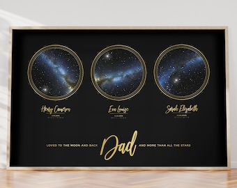 Personalized Star Map Gift | Night Sky Print | Custom Star Chart | Star Map Poster | Father's Day Gift | Gift for Dad | Dad Birthday Gift