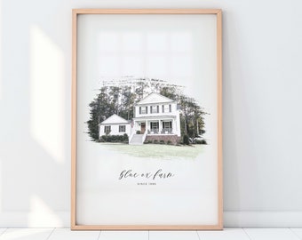 Custom House Portrait | Housewarming Gift | First Home Gift | Home Illustration | Home Portrait Pen | Realtor Closing Gift | Home Art