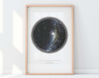 Personalized Star Map Gift | Night Sky Print | Custom Star Chart | Star Map Poster | Constellation Art | Sky Map Art | Anniversary Gift