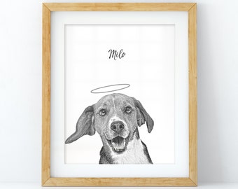 Custom Pet Portrait | Dog Portrait | Cat Portrait | Portrait from Photo | Pet Drawing | Pet Memorial Gift | Pet Art | Pet Art Print