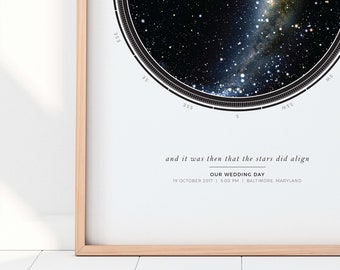 Personalized Star Map Gift | Night Sky Print | Custom Star Chart | Star Map Poster | Constellation Art | Sky Map Art | Anniversary Gift