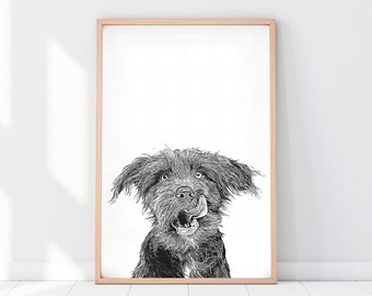 Custom Pet Portrait | Dog Portrait | Cat Portrait | Portrait from Photo | Peekaboo Pet | Pet Memorial Gift | Pet Art | Pet Art Print