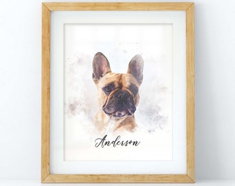 Custom Pet Portrait | Dog Portrait | Cat Portrait | Portrait from Photo | Peekaboo Pet | Pet Memorial Gift | Pet Art | Pet Art Print