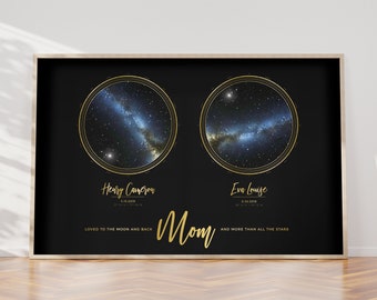 Personalized Star Map Gift | Night Sky Print | Custom Star Chart | Star Map Poster | Mother's Day Gift | Gift for Mom | Mom Birthday Gift