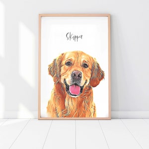 Custom Father in Law Gift of his Dog. This Pet Portrait is the Perfect Father Daughter Gift for Dads Birthday or Fathers Day. image 1