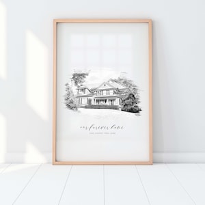 Custom House Portrait | Housewarming Gift | First Home Gift | Home Illustration | Home Portrait Pen | Realtor Closing Gift | Home Art