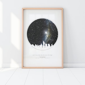 Cadeau personnalisé carte des étoiles sur les toits de la ville | Impression de ciel nocturne | Carte du monde personnalisée | Carte des étoiles de Zazzle.be Liste d'envies Vous avez des idées ? Constellation artistique | Carte du ciel | Plan de la ville