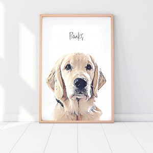 Custom Pet Portrait Dog Portrait Cat Portrait Portrait from Photo Peekaboo Pet Pet Memorial Gift Pet Art Pet Art Print image 1