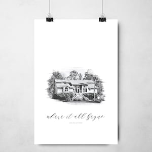 Custom House Portrait | Housewarming Gift | First Home Gift | Home Illustration | Watercolor Home Portrait | Realtor Closing Gift | Home Art