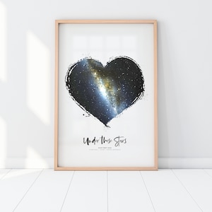 Personalized Star Map | Night Sky Print | Custom Star Chart | Star Map Poster | Constellation Art | Sky Map Art | Anniversary Wedding Gift