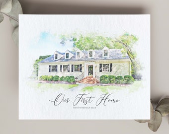Custom House Portrait | Housewarming Gift | First Home Gift | Home Illustration | Watercolor Home Portrait | Realtor Closing Gift | Home Art