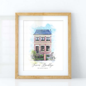 Custom House Portrait in Watercolor Style. Perfect Moving Away Gift for Home Decore. Give as Realtor Gift. zdjęcie 5