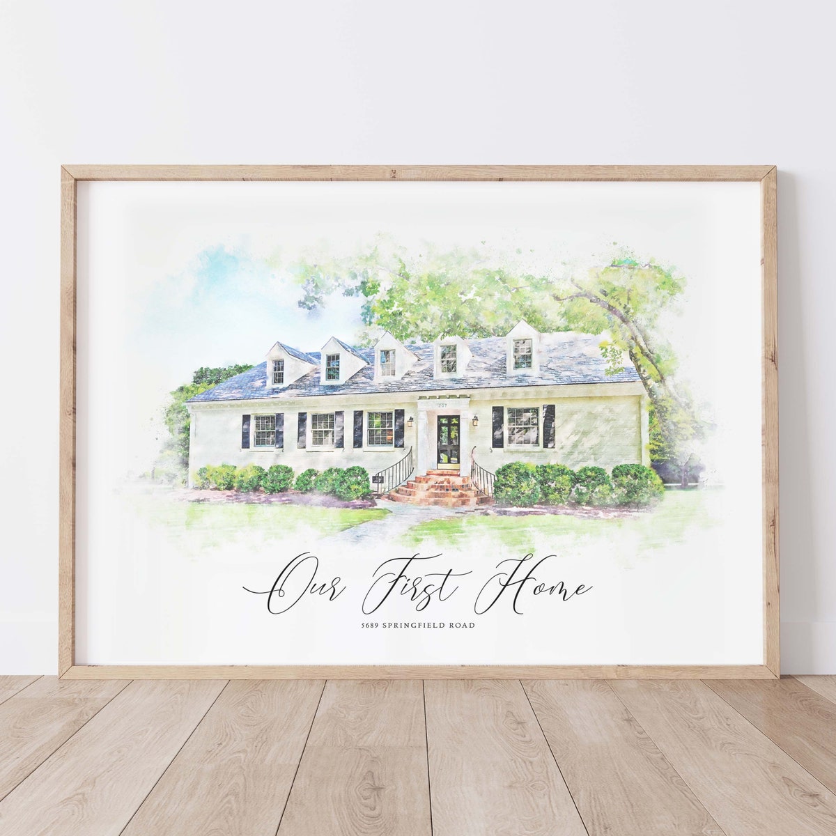 Custom House Portrait in Watercolor Style. Perfect Moving Away Gift for Home Decore. Give as Realtor Gift. - Etsy