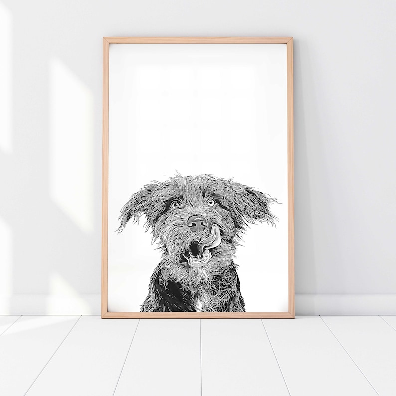 Custom Pet Portrait | Dog Portrait | Cat Portrait | Portrait from Photo | Peekaboo Pet | Pet Memorial Gift | Pet Art | Pet Art Print 