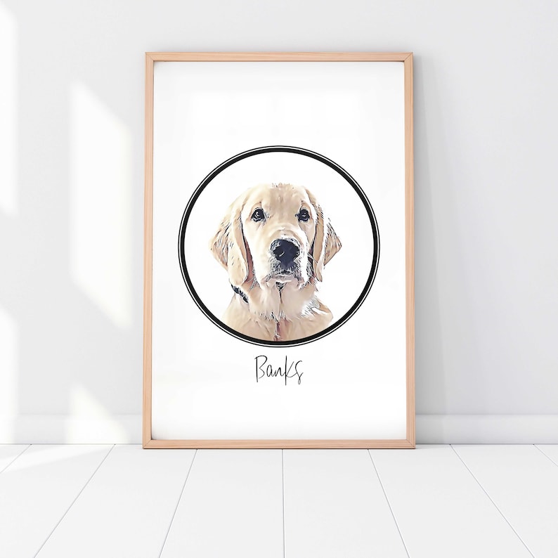 Custom Pet Portrait Dog Portrait Cat Portrait Portrait from Photo Peekaboo Pet Pet Memorial Gift Pet Art Pet Art Print image 3