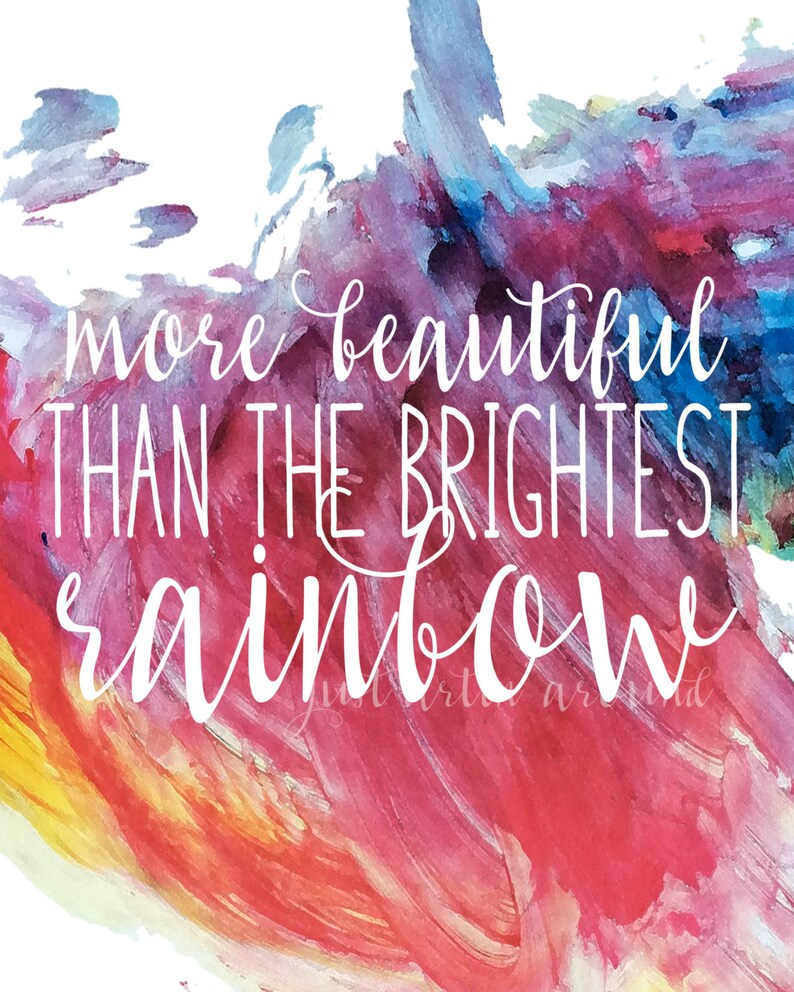 rainbow quote print rainbow art rainbow nursery rainbow etsy