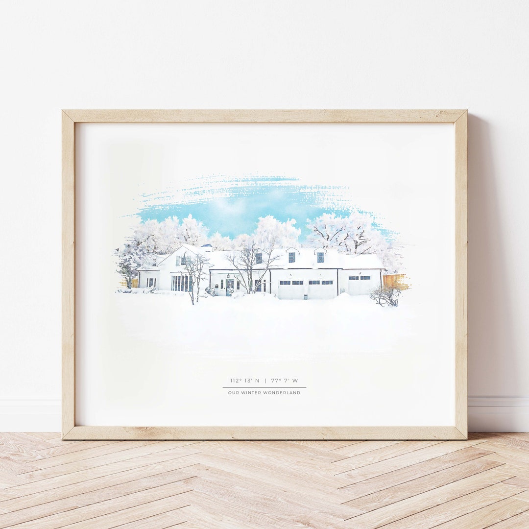 Custom House Portrait | Housewarming Gift | First Home Gift | Home ...