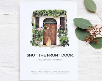 New Address Card | Moving Announcement | Custom House Portrait | Home Illustration | Watercolor Home Portrait | Just Moved | We've Moved