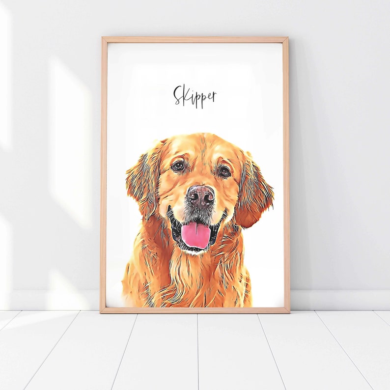 Custom Father in Law Gift of his Dog. This Pet Portrait is the Perfect Father Daughter Gift for Dads Birthday or Fathers Day. image 1