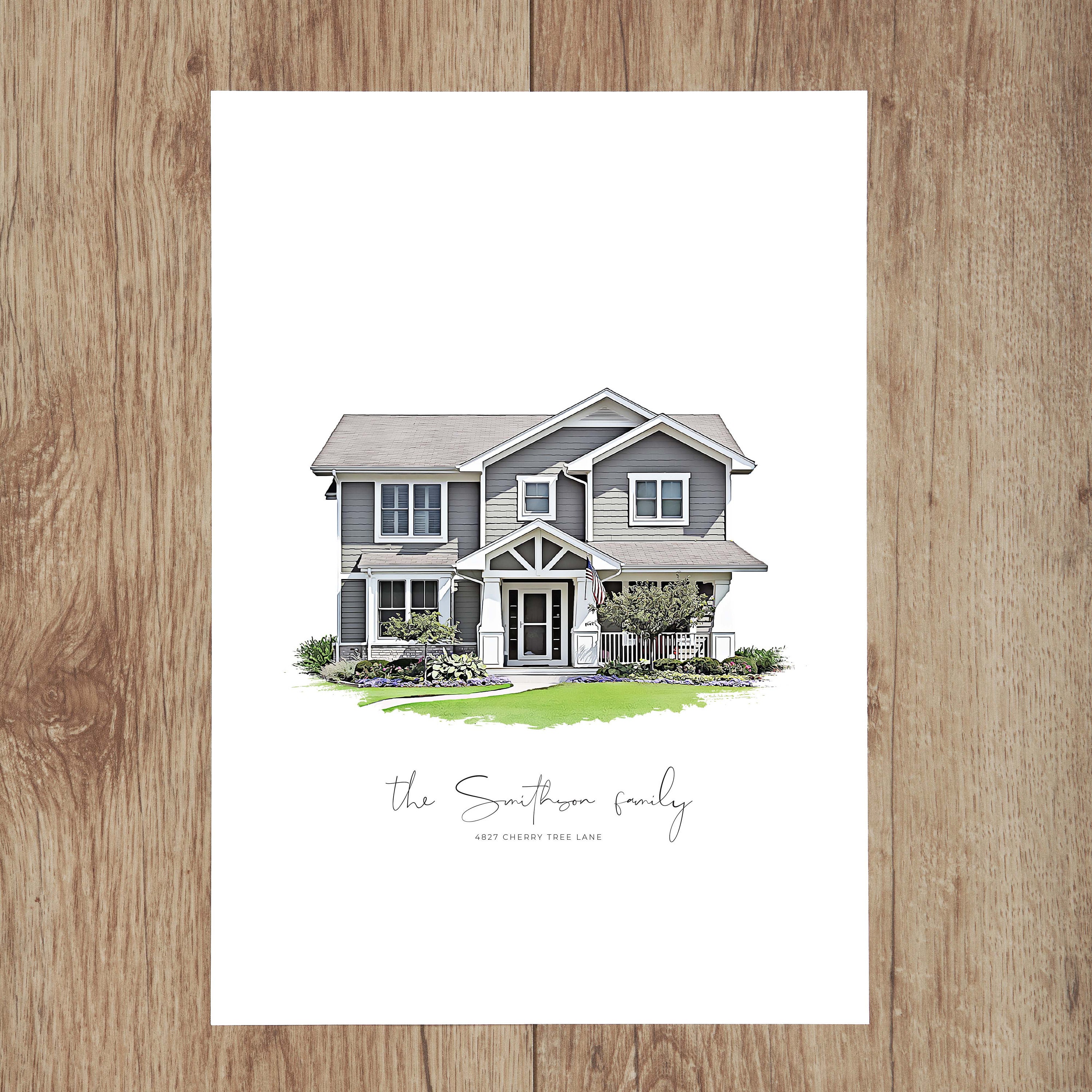 Custom House Portrait Housewarming Gift First Home Gift | Etsy