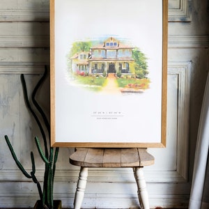 Custom House Portrait in Watercolor Style. Perfect Moving Away Gift for Home Decore. Give as Realtor Gift. image 9