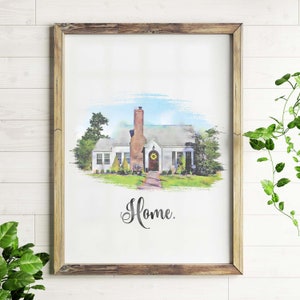 Custom Home Portrait in Watercolor Style. Perfect for First House, Housewarming or Moving Away Gift. Give as Realtor Gift. image 5