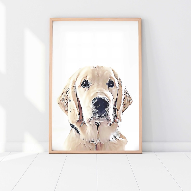 Custom Pet Portrait from Photo in Peekaboo Print Style. Perfect for Cat & Dog Lovers or Pet Parents. Give as Pet Sympathy Gift. image 1