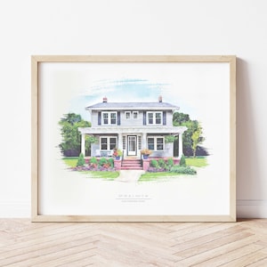 Individuelles Haus Portrait | Einweihungsparty Geschenk | Erstes Haus Geschenk | Home Illustration | Aquarell Home Portrait | Makler Abschluss Geschenk | Home Kunst