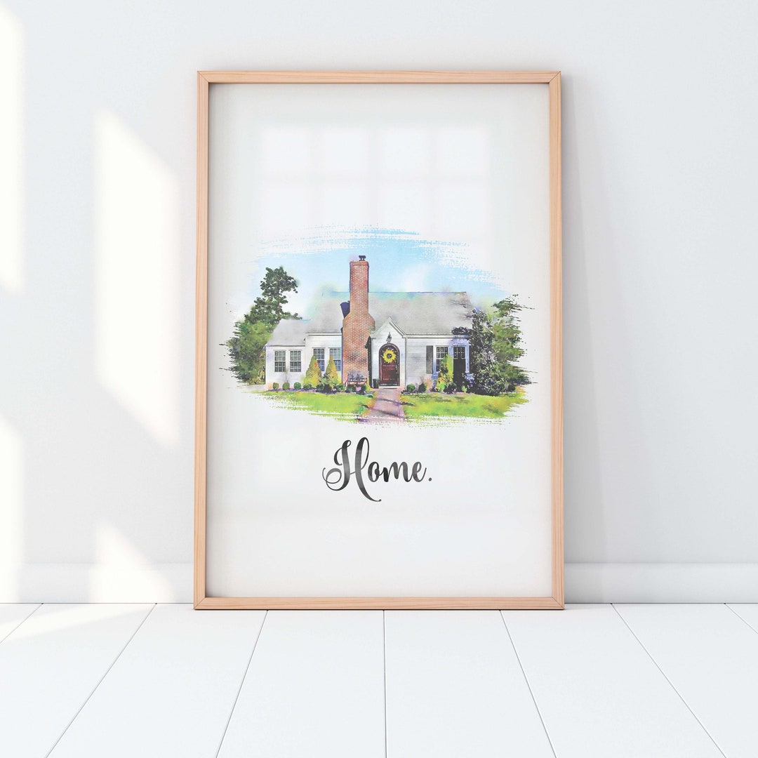 Custom House Portrait | Housewarming Gift | First Home Gift | Home ...