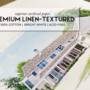 Retrato personalizado de una casa en estilo acuarela. Regalo perfecto para despedir a alguien que se muda. Ideal para decorar tu hogar. También es un excelente obsequio para agentes inmobiliarios. imagen 9