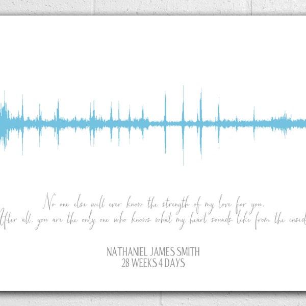 Heartbeat Sound Wave Nursery Print - Custom Personalized with Baby Name - Baby Heartbeat - Ultrasound Heartbeat - Sound Wave Nursery Art