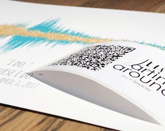 QR Code Sticker | QR code art | QR code tag | Sound Wave Art Custom Print add on | Christmas, Birthday, Mother's Day, Father's Day Gift