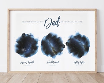 Personalized Star Map Gift | Night Sky Print | Custom Star Chart | Star Map Poster | Father's Day Gift | Gift for Dad | Dad Birthday Gift