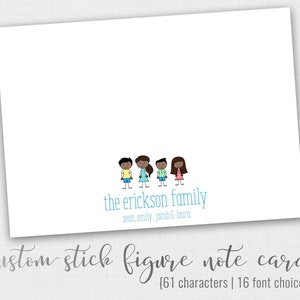 Cartes de correspondance familiales personnalisées - Papeterie familiale - Stick famille - Cartes de remerciement - Famille personnalisée - Cadeau famille - Papeterie monogramme