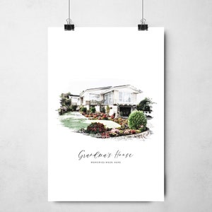 Custom House Portrait Housewarming Gift First Home Gift Home Illustration Home Portrait Pen Realtor Closing Gift Home Art image 2