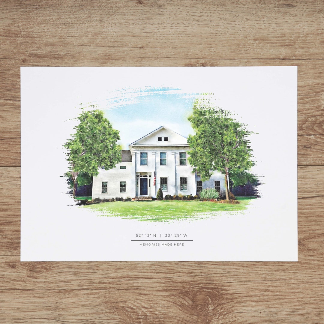Custom House Portrait | Housewarming Gift | First Home Gift | Home ...