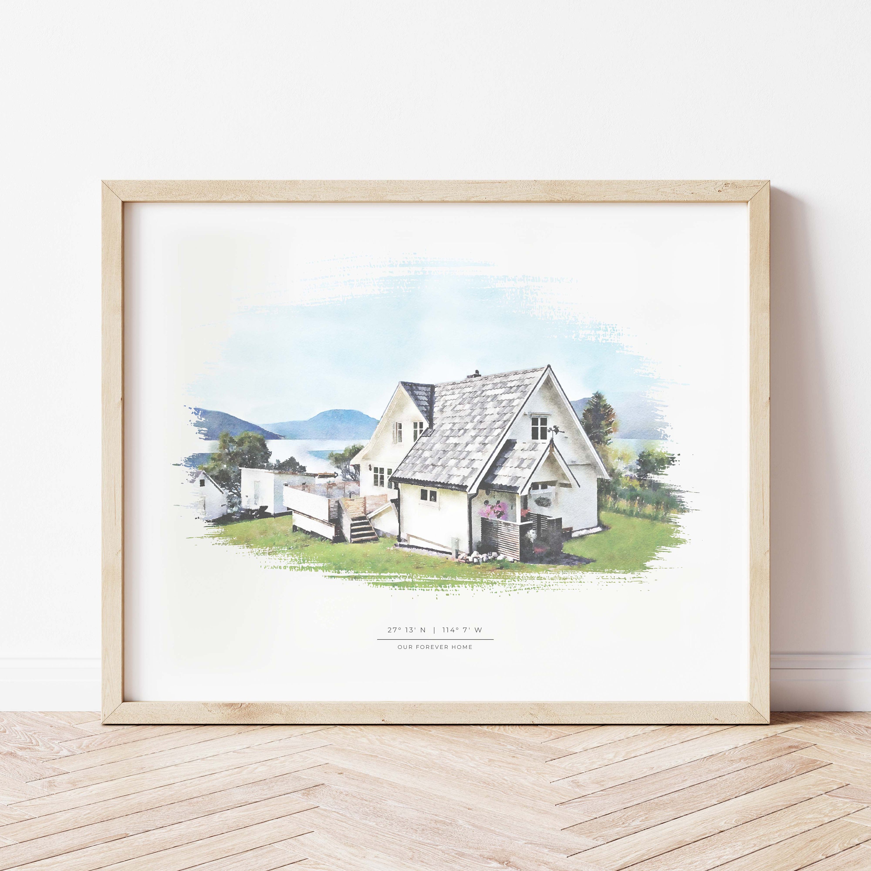 Custom House Portrait Housewarming Gift First Home Gift | Etsy