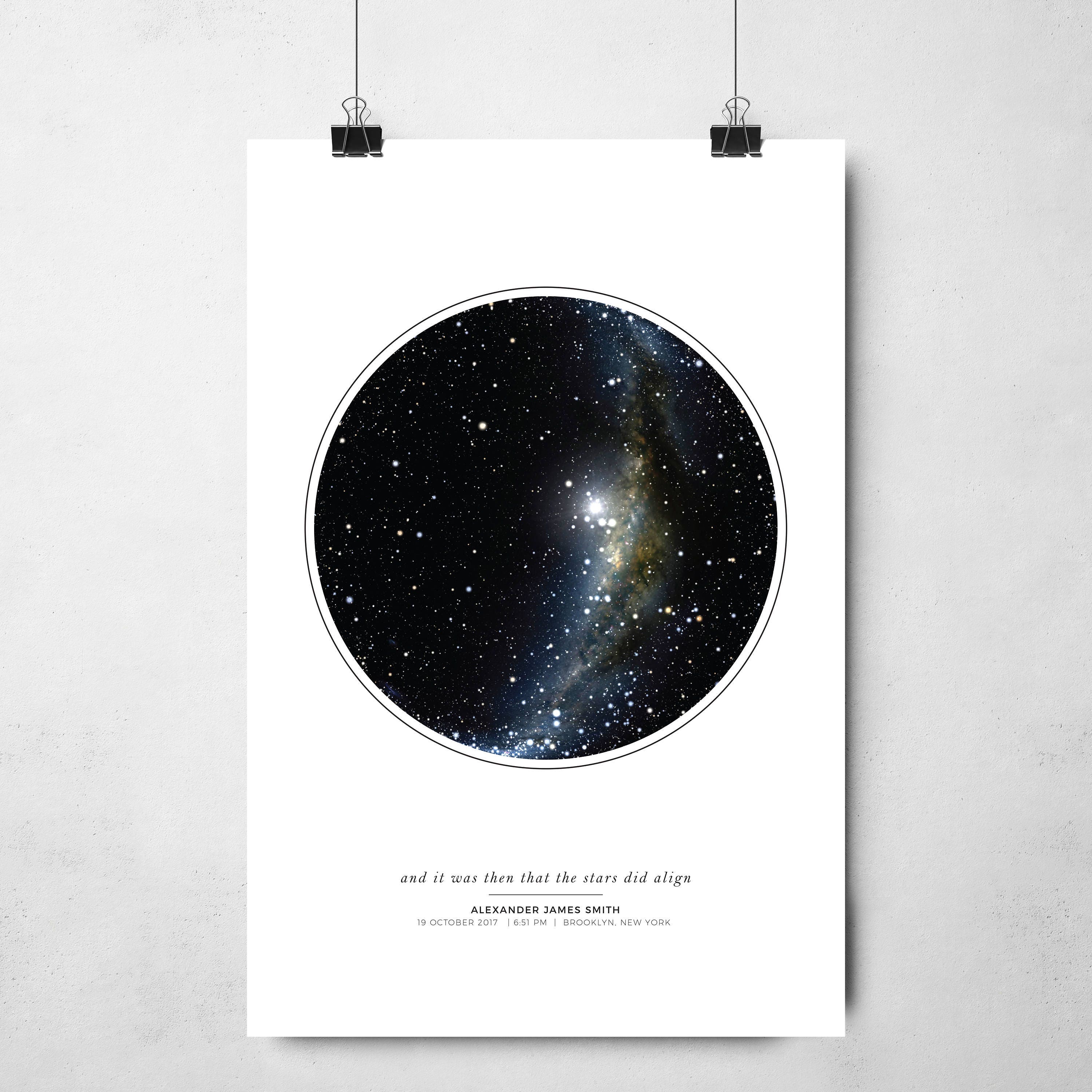 Custom Star Map, Customizable Night Sky, Customizable Family Name And